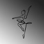 Wallity Ballerina 1 - Escultura de pared de metal negro